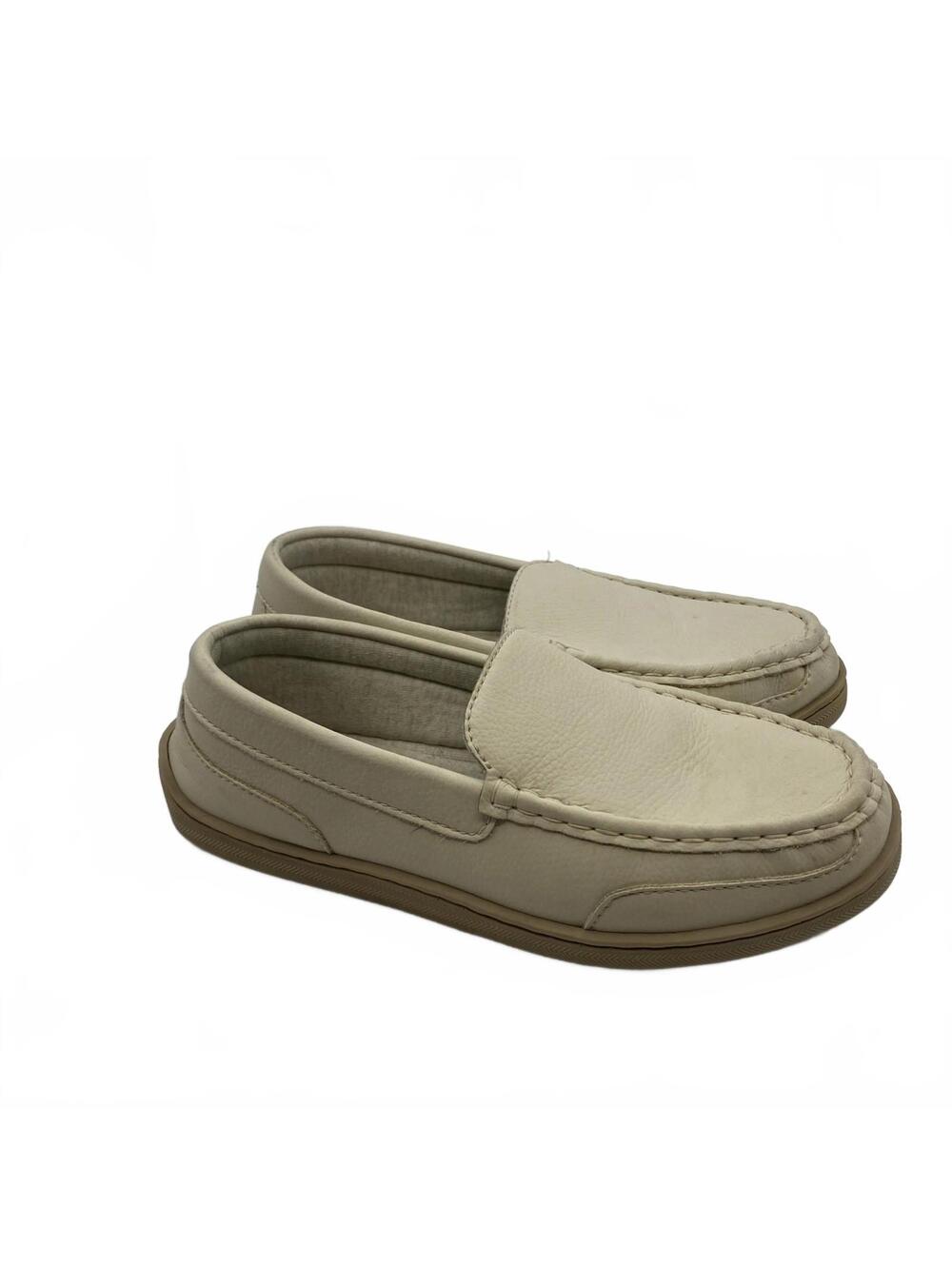 My Pillow Womens Leather Moccasin Comfort Slippers Shoes Size 9 Beige Cream